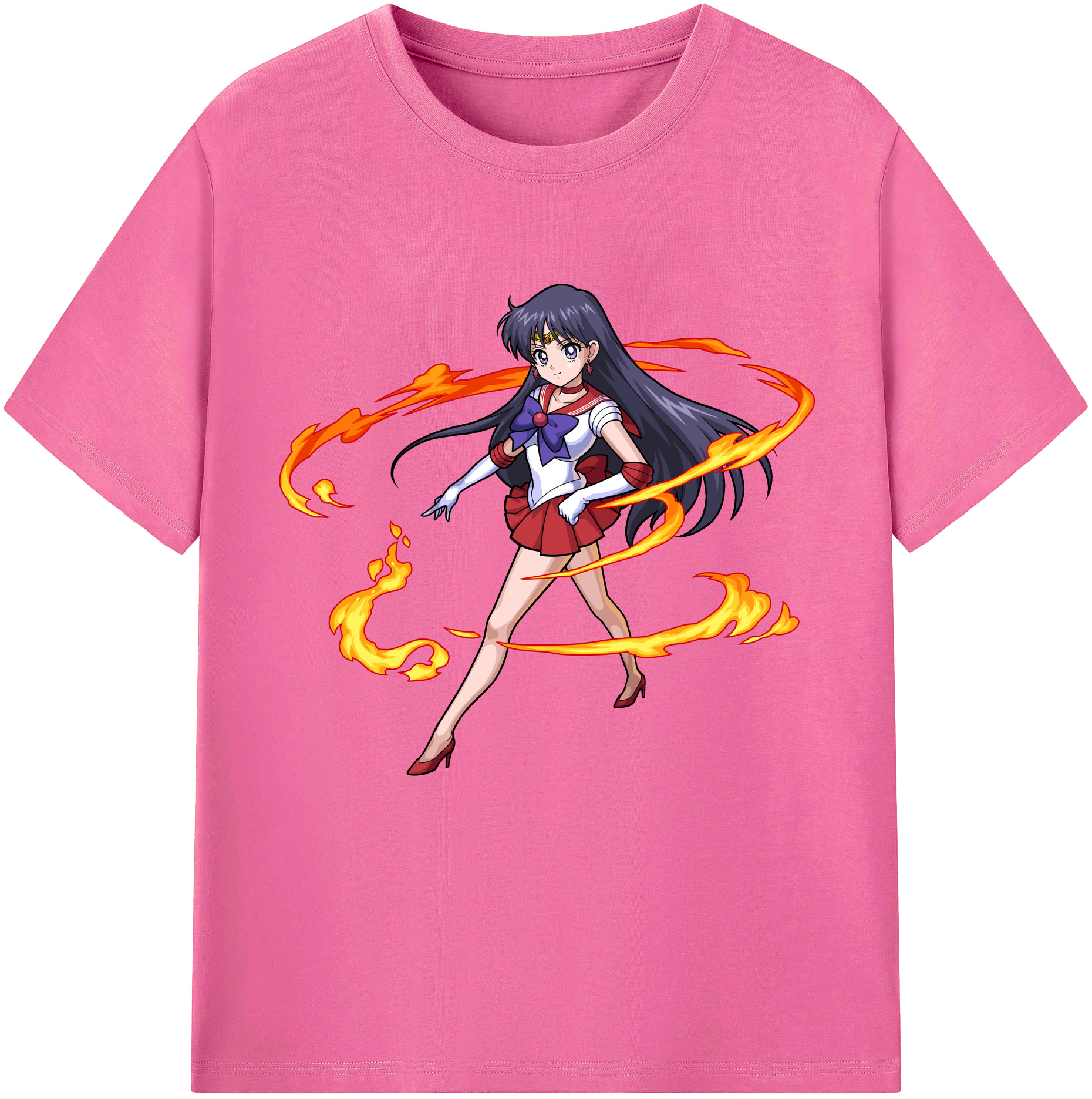 （画像用） 美少女戦士セーラームーン 火野レイ ひの レイ Sailor Moon Hino Rei （セーラーマーズ,Sailor Mars） レディースカジュアルプリントTシャツ（綿100％）